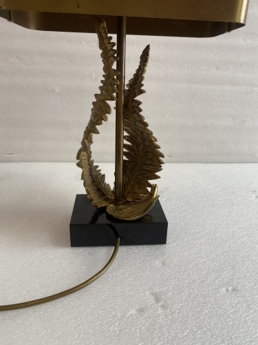 Antiquités - 1965&#039; Maison Charles Fougères Lamp In Bronze Signed