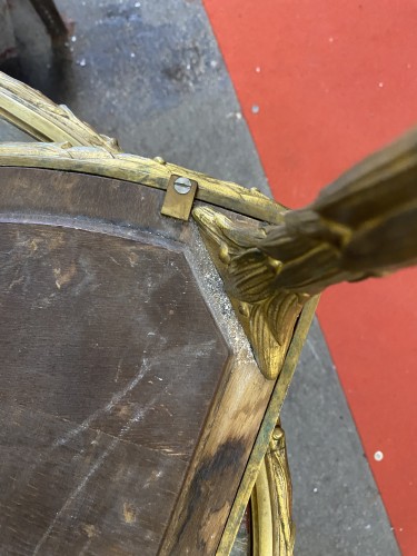 20th century - Tripartite Table Palm Tree Decor in Bronze circa 1970