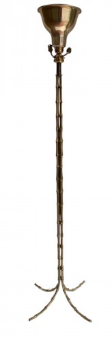 Lampadaire en bronze doré à decor Bambou,  Maison Bagués circa 1970