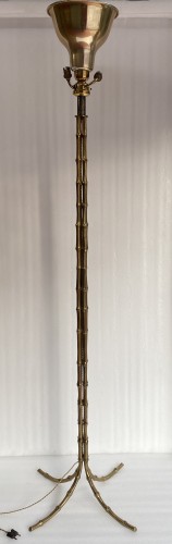 Lampadaire en bronze doré à decor Bambou,  Maison Bagués circa 1970 - Luminaires Style Années 50-60