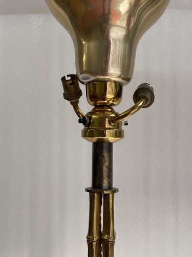 Lampadaire en bronze doré à decor Bambou,  Maison Bagués circa 1970 - ABC Pascal