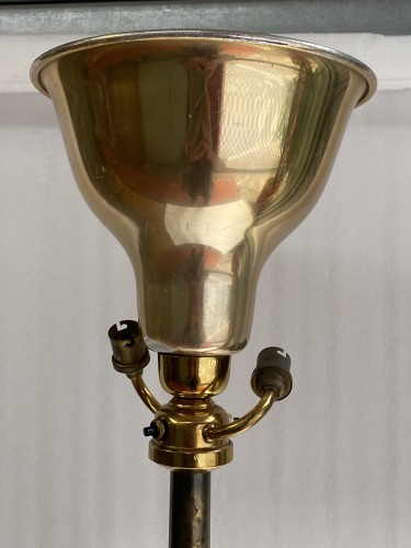 XXe siècle - Lampadaire en bronze doré à decor Bambou,  Maison Bagués circa 1970
