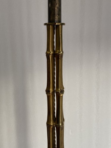 Lampadaire en bronze doré à decor Bambou,  Maison Bagués circa 1970 - Années 50-60