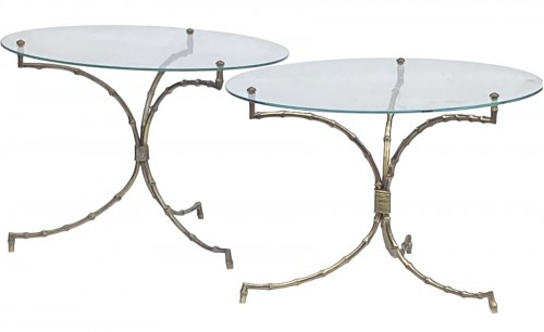 Pair of Bamboo Decor Pedestal by Maison Baguès 