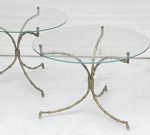 Pair of Bamboo Decor Pedestal by Maison Baguès  - Furniture Style 50