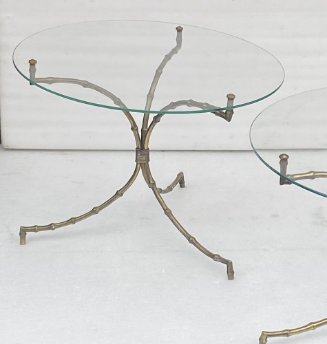 Furniture  - Pair of Bamboo Decor Pedestal by Maison Baguès 