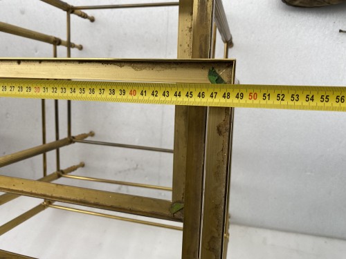 Série de 3 tablesgGigognes en bronze doré et verre fumé Circa 1970 - Années 50-60