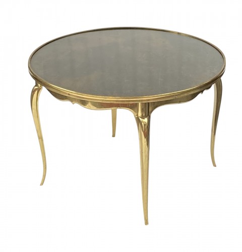 Round Coffee Table Gilt Bronze Maison Jansen Circa 1960