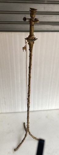 Bronze Floor Lamp Maison Charles Decor Palm Tree Circa 1970 - Lighting Style 50