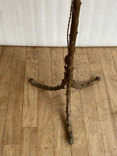 20th century - Bronze Floor Lamp Maison Charles Decor Palm Tree Circa 1970