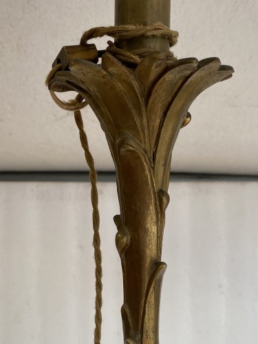 Bronze Floor Lamp Maison Charles Decor Palm Tree Circa 1970 - 50