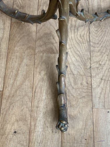 Antiquités - Bronze Floor Lamp Maison Charles Decor Palm Tree Circa 1970