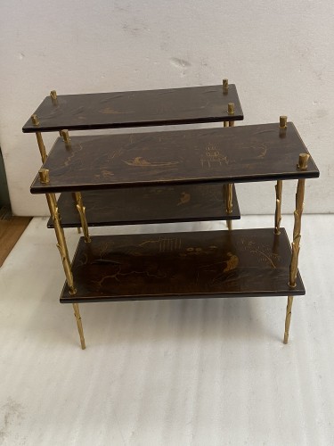 Mobilier Table & Guéridon - Paire De Tables Maison Baguès Ou Maison Charles DLG Agostini Décor Végétal circa 1970