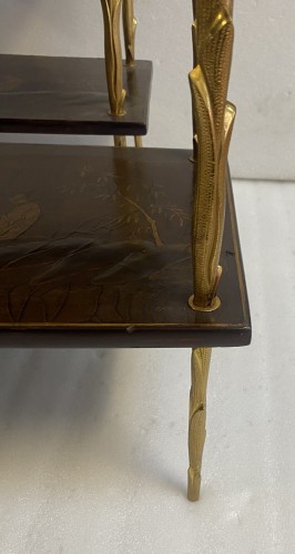 Antiquités - Paire De Tables Maison Baguès Ou Maison Charles DLG Agostini Décor Végétal circa 1970