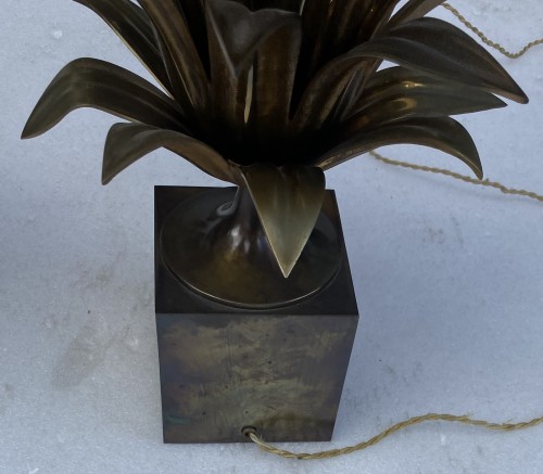 Maison Charles - Set of 4 Bronze Lamps with Lotus Flower Decor circa 1970 - 