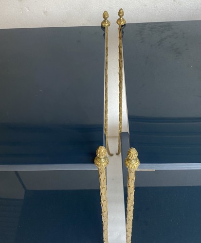 Furniture  - Maison Charles Tables  Gilt Bronze with Blue Lacquer Tops Signed
