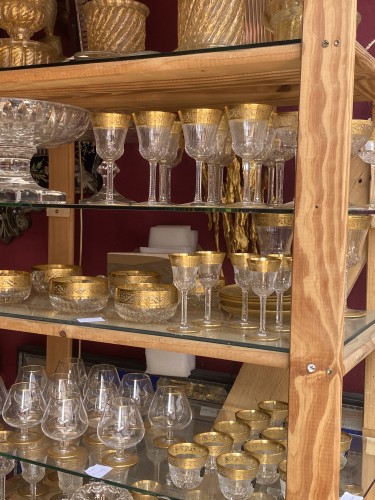 Antiquités - St. Louis Thistle Crystal Service, 310 Pieces Including 44 Roemers 1950&#039;