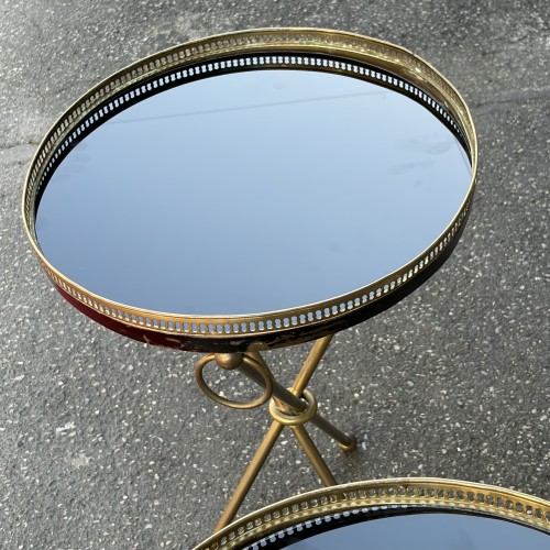 Paire de guéridons en laiton doré circa 1950 - ABC Pascal