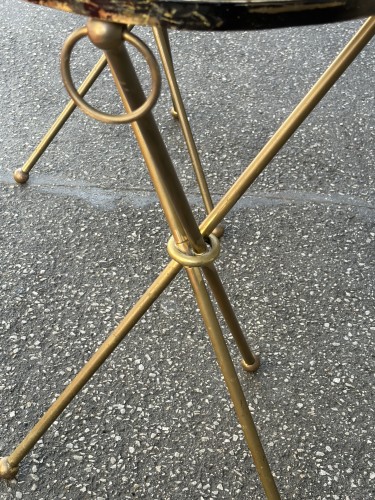 Années 50-60 - Paire de guéridons en laiton doré circa 1950