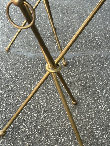 Antiquités - Paire de guéridons en laiton doré circa 1950