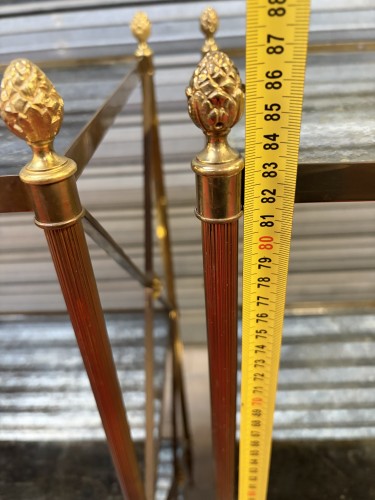 Maison Baguès - Pair Of 3-tier Brass Shelves With Aged Oxidized Mirrored  - 