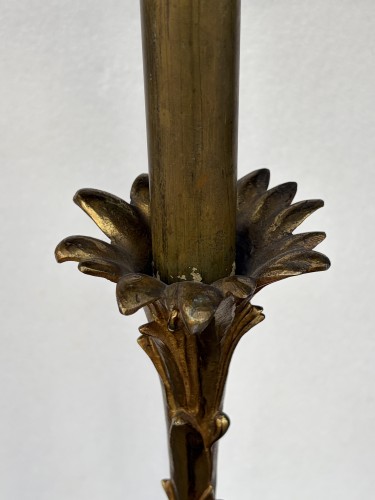 Maison Bagues - Deux lampadaires en bronze décor Palmier - Années 50-60