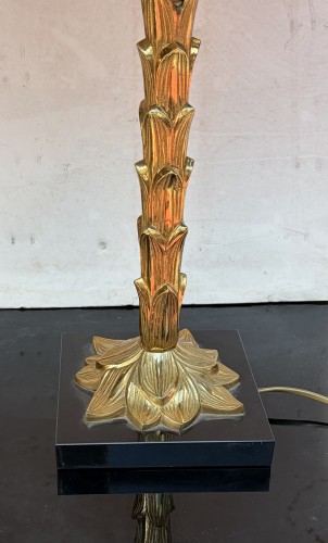 XXe siècle - Maison Charles - Lampe Palmier en bronze doré circa 1965
