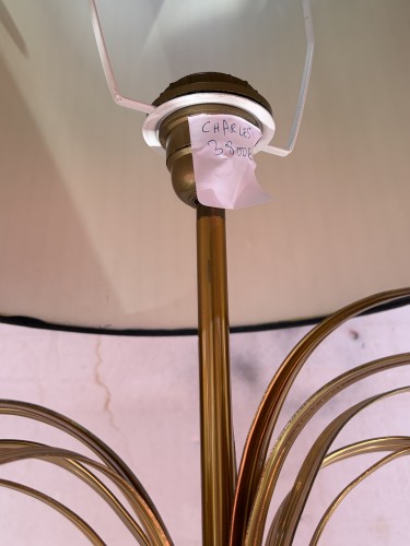 Années 50-60 - Maison Charles - Lampe Palmier en bronze doré circa 1965