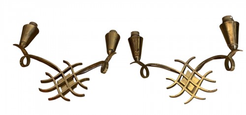 Paire d’appliques Art Deco en bronze doré