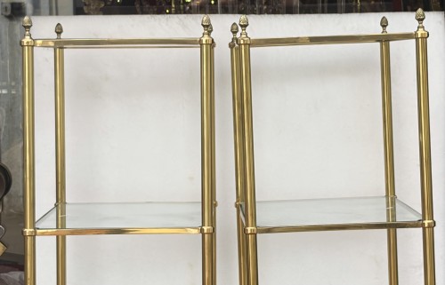 Furniture  - Pair of 5-Tier Bronze Shelves Circa 1970 by Maison Baguès