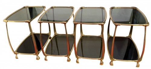 Deux paires de tables en bronze doré Circa 1970/80