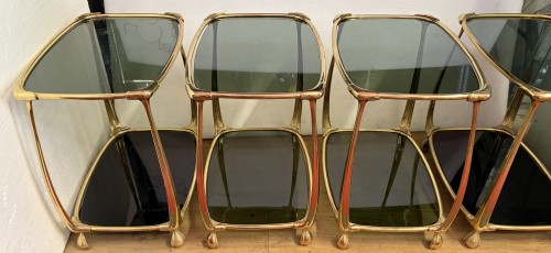 Two pairs of two-tiered gilded bronze tables Circa 1970/80 - Furniture Style 50
