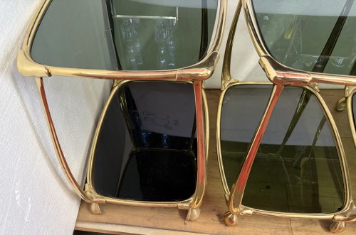 Two pairs of two-tiered gilded bronze tables Circa 1970/80 - 50
