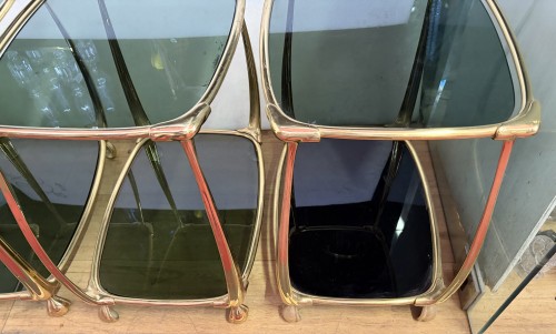 Antiquités - Two pairs of two-tiered gilded bronze tables Circa 1970/80