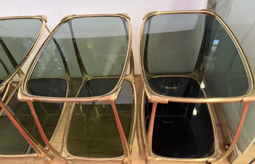 Antiquités - Two pairs of two-tiered gilded bronze tables Circa 1970/80