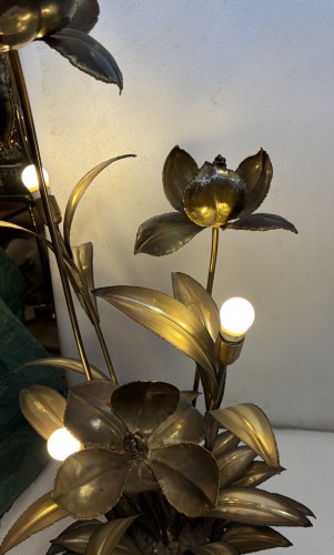 XXe siècle - Lampadaire palmier en laiton circa 1970 par Barbier, Maison Jansen 