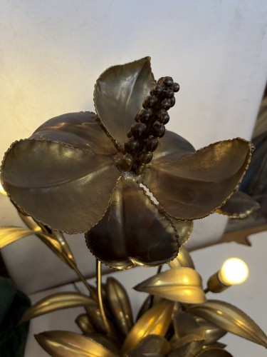 Années 50-60 - Lampadaire palmier en laiton circa 1970 par Barbier, Maison Jansen 