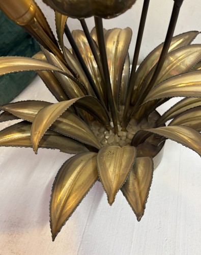 Antiquités - Lampadaire palmier en laiton circa 1970 par Barbier, Maison Jansen 