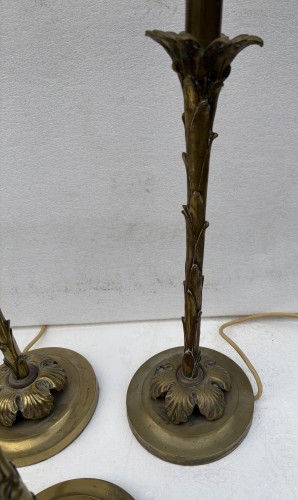 Maison Bagués - Série de 6 lampes en bronze patiné circa 1950/70 - ABC Pascal