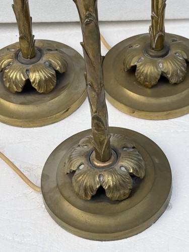 Maison Bagués - Série de 6 lampes en bronze patiné circa 1950/70 - Années 50-60