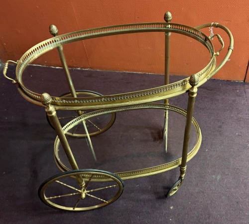 Bronze rolling bar with removable tray circa 1970 - Decorative Objects Style 50