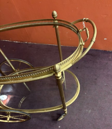 20th century - Bronze rolling bar with removable tray circa 1970