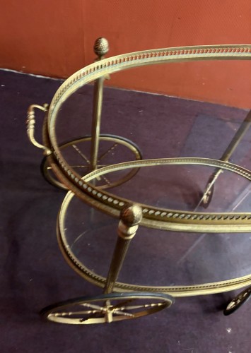Bronze rolling bar with removable tray circa 1970 - 50