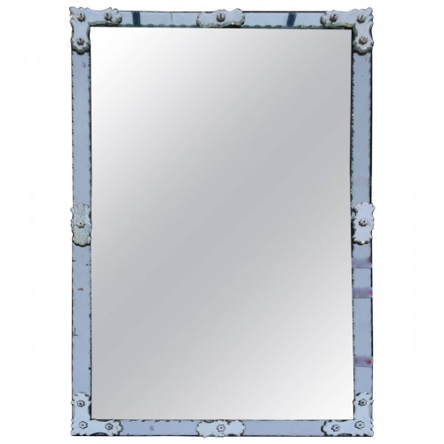 Miroir de Venise rectangulaire tain mercure centre biseauté