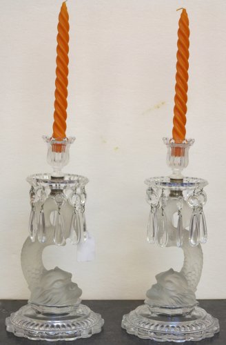 Pair of mid 20th century Baccarat candlesticks