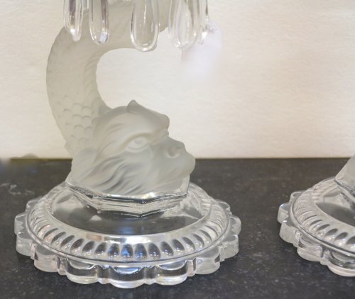 Pair of mid 20th century Baccarat candlesticks - 