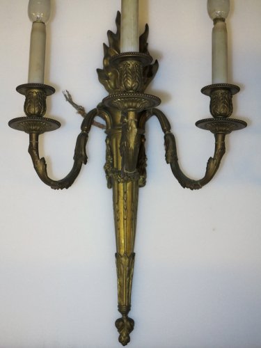 Luminaires Appliques - Paire d'appliques en bronze vers 1880