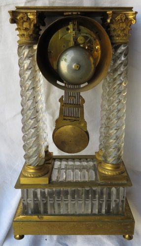 Clock Portico Charles X Baccarat crystal and gilt bronze - 