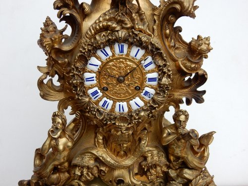 Horology  - Bronze Clock  by Denier in Paris &quot;Aquatic World&quot;