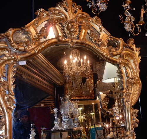 Miroirs, Trumeaux  - Miroir en bois doré vers 1850